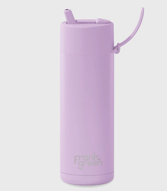 Frank Green 595ml Ceramic Reusable Bottle Lilac Haze With Flip Straw Lid Lilac Haze
