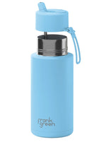 Load image into Gallery viewer, Frank Green 1l Ceramic Reusable Bottle Sky Blue With Flip Straw Lid
