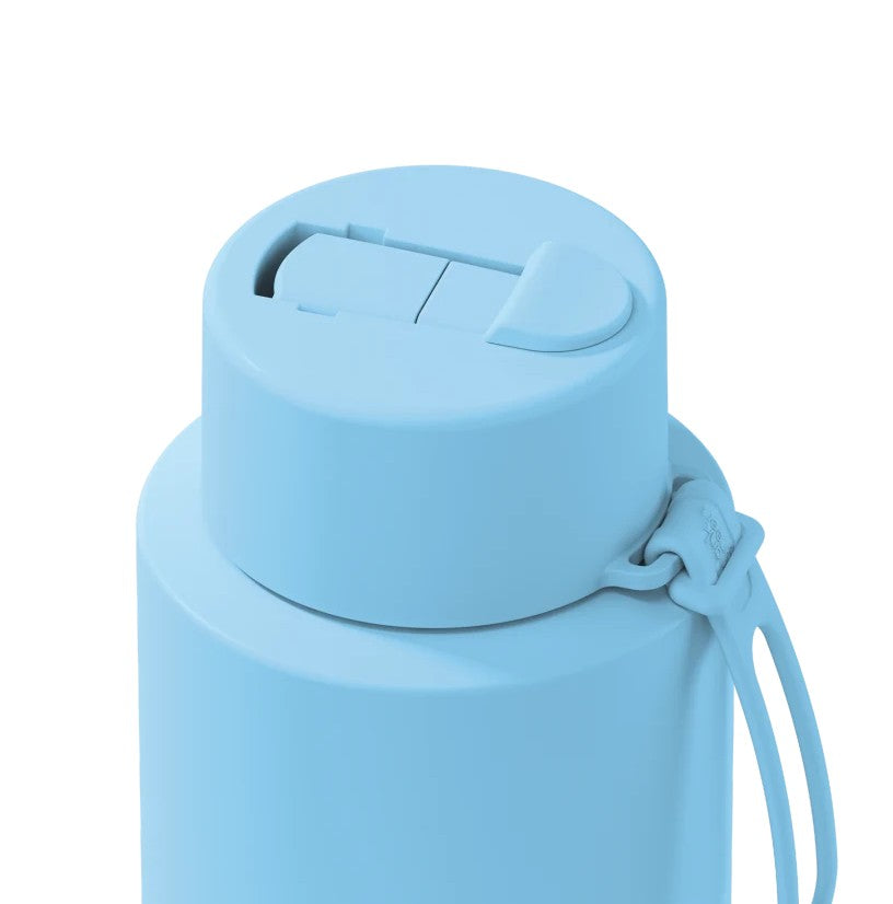 Frank Green 1l Ceramic Reusable Bottle Sky Blue With Flip Straw Lid