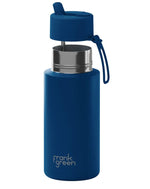 Load image into Gallery viewer, Frank Green 1l Ceramic Reusable Bottle Deep Ocean With Flip Straw Lid
