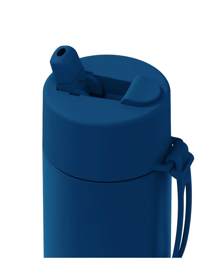 Frank Green 595ml Ceramic Reusable Bottle Deep Ocean With Flip Straw Lid