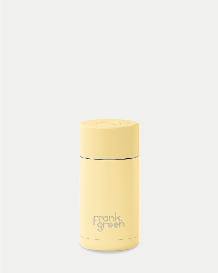 Frank Green 12oz/355ml Ceramic Reusable Cup With Push Button Lid - Buttermilk