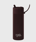 Frank Green Ceramic Reusable Bottle 20oz/595ml Chocolate With Flip Straw Lid