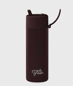 Load image into Gallery viewer, Frank Green Ceramic Reusable Bottle 20oz/595ml Chocolate With Flip Straw Lid
