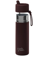 Load image into Gallery viewer, Frank Green Ceramic Reusable Bottle 20oz/595ml Chocolate With Flip Straw Lid
