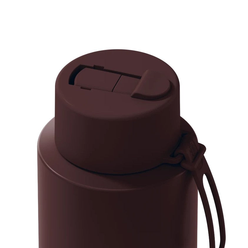 Frank Green Ceramic Reusable Bottle 34oz/1l Chocolate With Flip Straw Lid