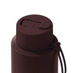 Load image into Gallery viewer, Frank Green Ceramic Reusable Bottle 34oz/1l Chocolate With Flip Straw Lid
