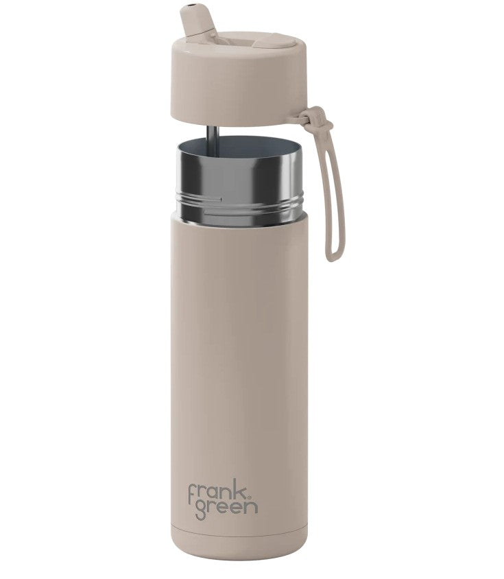 Frank Green Ceramic Reusable Bottle 20oz/595ml Moon Dust With Flip Straw Lid