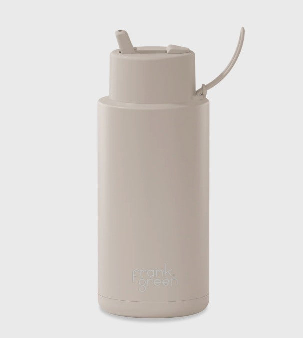 Frank Green Ceramic Reusable Bottle 34oz/1l Moon Dust With Flip Straw Lid