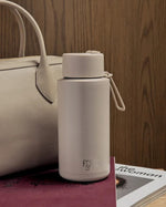 Load image into Gallery viewer, Frank Green Ceramic Reusable Bottle 34oz/1l Moon Dust With Flip Straw Lid
