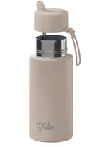Load image into Gallery viewer, Frank Green Ceramic Reusable Bottle 34oz/1l Moon Dust With Flip Straw Lid
