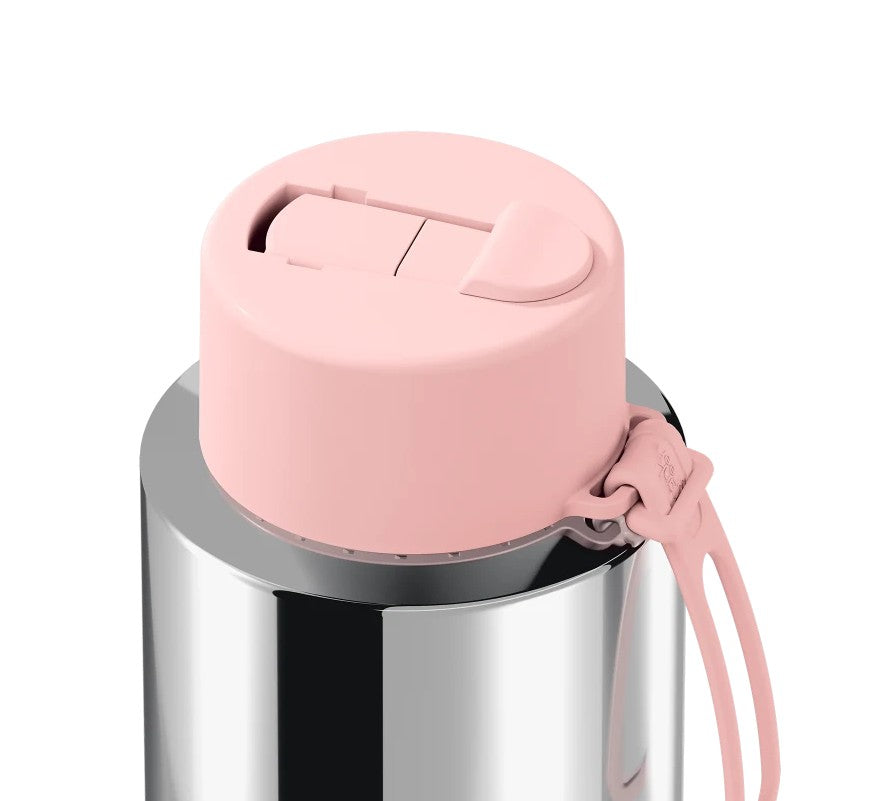 Frank Green Ceramic Reusable Bottle 34oz/1l Limited Edition Silver With Blushed Flip Straw Lid