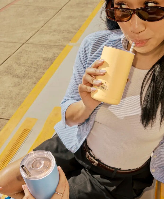 Frank Green Iced Coffee Cup With Straw 425ml Buttermilk