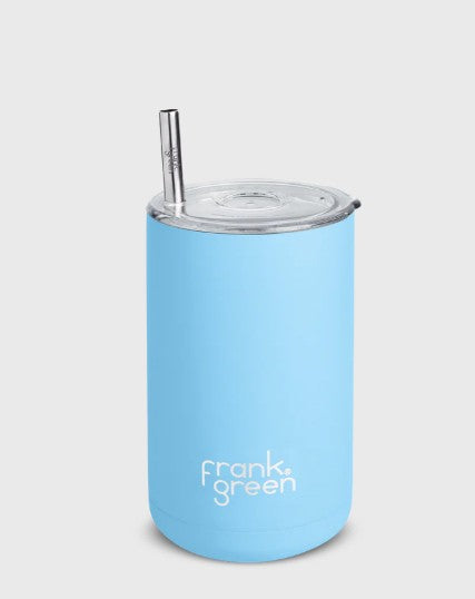 Frank Green Iced Coffee Cup With Straw 425ml Sky Blue