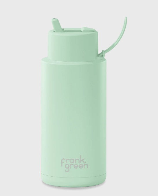 Frank Green 1l Ceramic Reusable Bottle Mint Gelato With Flip Straw Lid