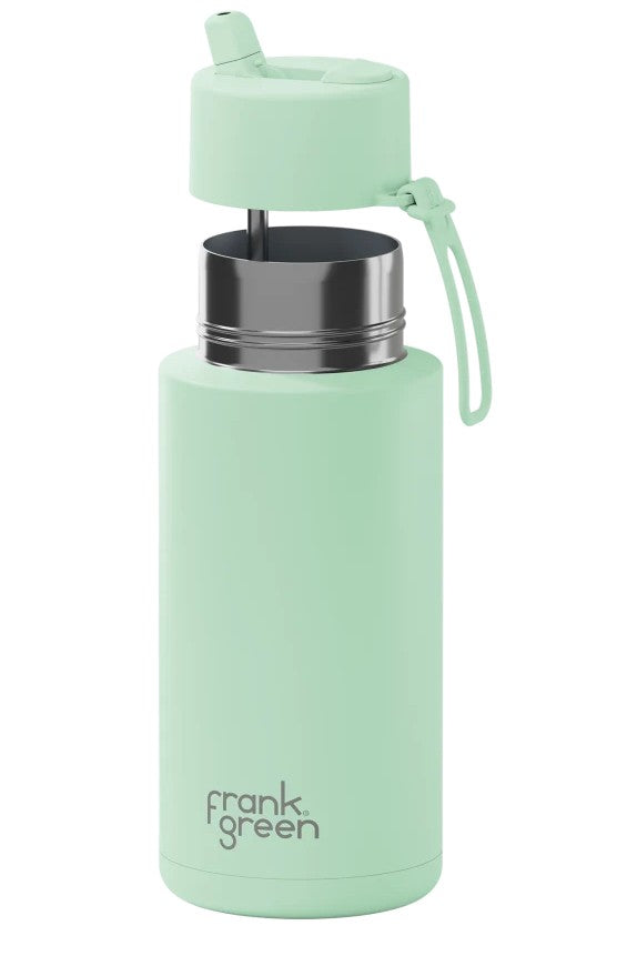 Frank Green 1l Ceramic Reusable Bottle Mint Gelato With Flip Straw Lid
