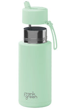 Load image into Gallery viewer, Frank Green 1l Ceramic Reusable Bottle Mint Gelato With Flip Straw Lid
