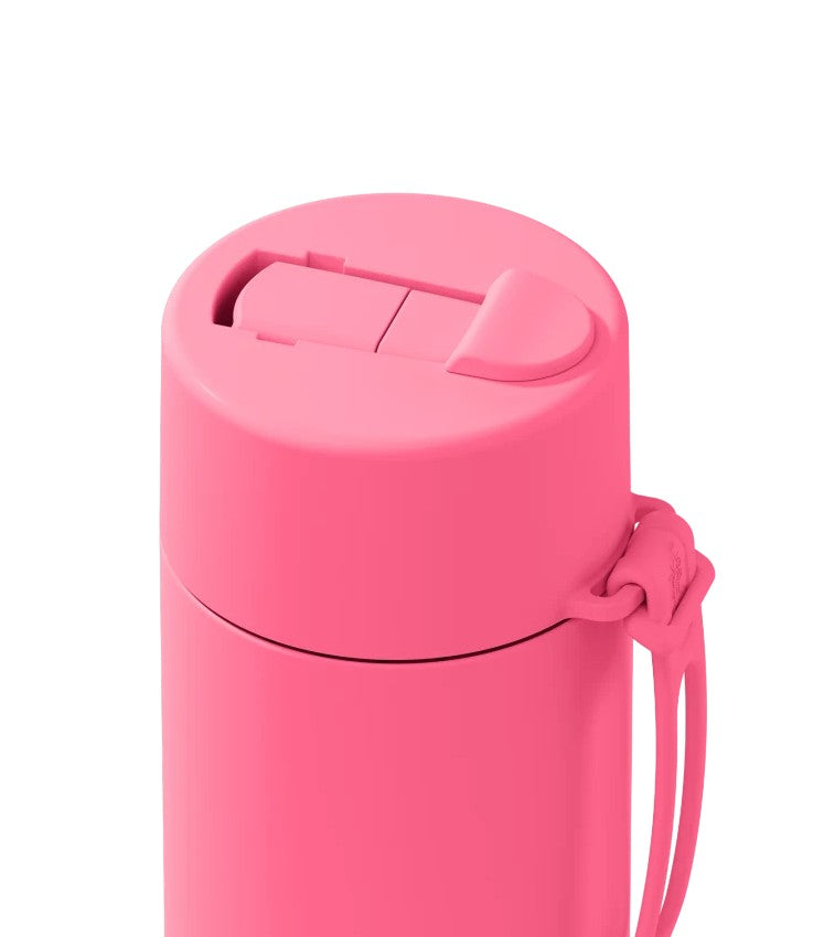 Frank Green 595ml Ceramic Reusable Bottle Bubblegum Blast With Flip Straw Lid