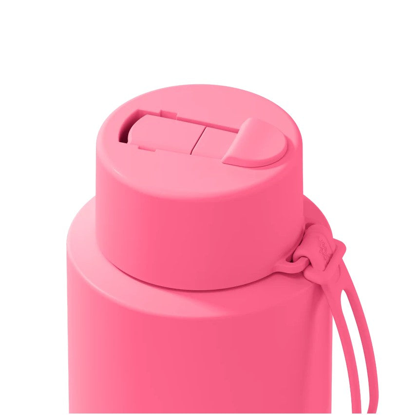 Frank Green 1l Ceramic Reusable Bottle Bubblegum Blast With Flip Straw Lid