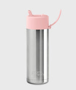 Load image into Gallery viewer, Frank Green Ceramic Reusable Bottle 20oz/595ml Limited Edition Silver With Blushed Flip Straw Lid

