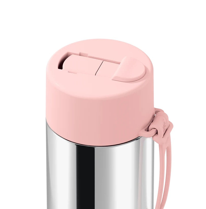 Frank Green Ceramic Reusable Bottle 20oz/595ml Limited Edition Silver With Blushed Flip Straw Lid