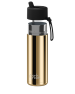 Load image into Gallery viewer, Frank Green 20oz/595ml Ceramic Reusable Bottle With Flip Straw Lid - Limited Edition Gold W Midnight Lid
