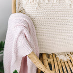 Load image into Gallery viewer, Snuggle Hunny Blush Pink Diamond Knit Baby Blanket
