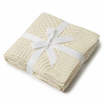 Load image into Gallery viewer, Snuggle Hunny Cream Diamond Knit Baby Blanket
