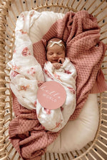 Load image into Gallery viewer, Snuggle Hunny Rosa Diamond Knit Baby Blanket

