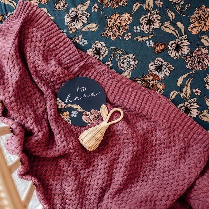 Snuggle Hunny Mauve Diamond Knit Baby Blanket