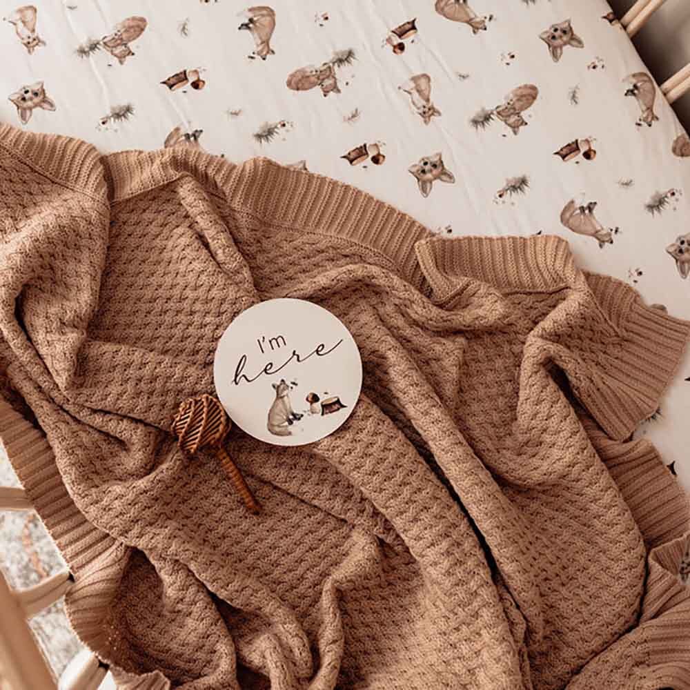 Snuggle Hunny Hazelnut Diamond Knit Baby Blanket
