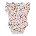 Load image into Gallery viewer, Snuggle Hunny Spring Floral Short Sleeve Organic Bodysuit

