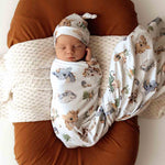 Load image into Gallery viewer, Snuggle Hunny Dragon Organic Jersey Wrap &amp; Beanie Set
