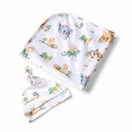 Load image into Gallery viewer, Snuggle Hunny Dragon Organic Jersey Wrap &amp; Beanie Set
