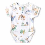 Load image into Gallery viewer, Snuggle Hunny Dragon Short Sleeve Organic Bodysuit
