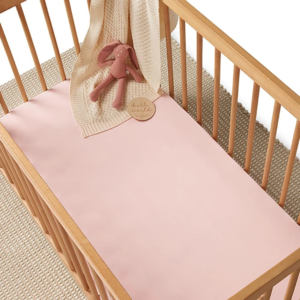 Snuggle Hunny Baby Pink Organic Fitted Cot Sheet