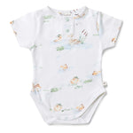 Load image into Gallery viewer, Snuggle Hunny Duck Pond Short Sleeve Organic Bodysuit [sz:0000]
