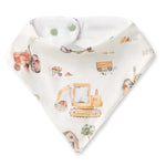 Load image into Gallery viewer, Snuggle Hunny Diggers &amp; Tractors Organic Dribble Bib
