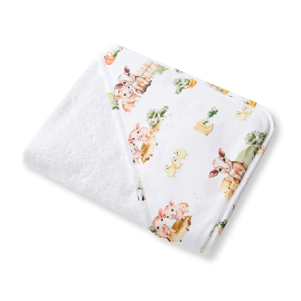 Snuggle Hunny Farm Organic Hooded Baby Towel