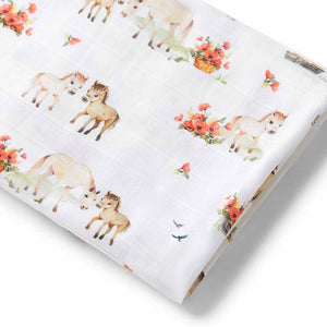 Snuggle Hunny Pony Pals Organic Muslin Wrap