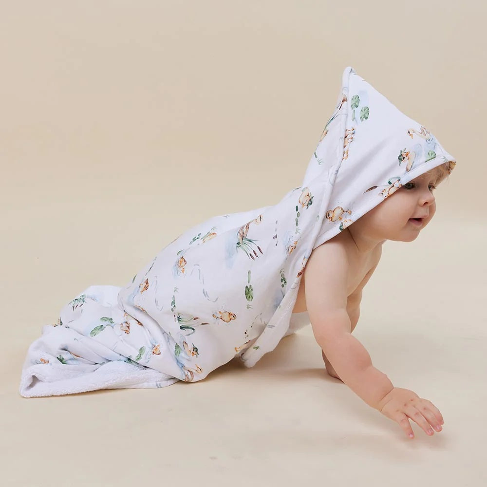 Snuggle Hunny Duck Pond Organic Hooded Baby Towel