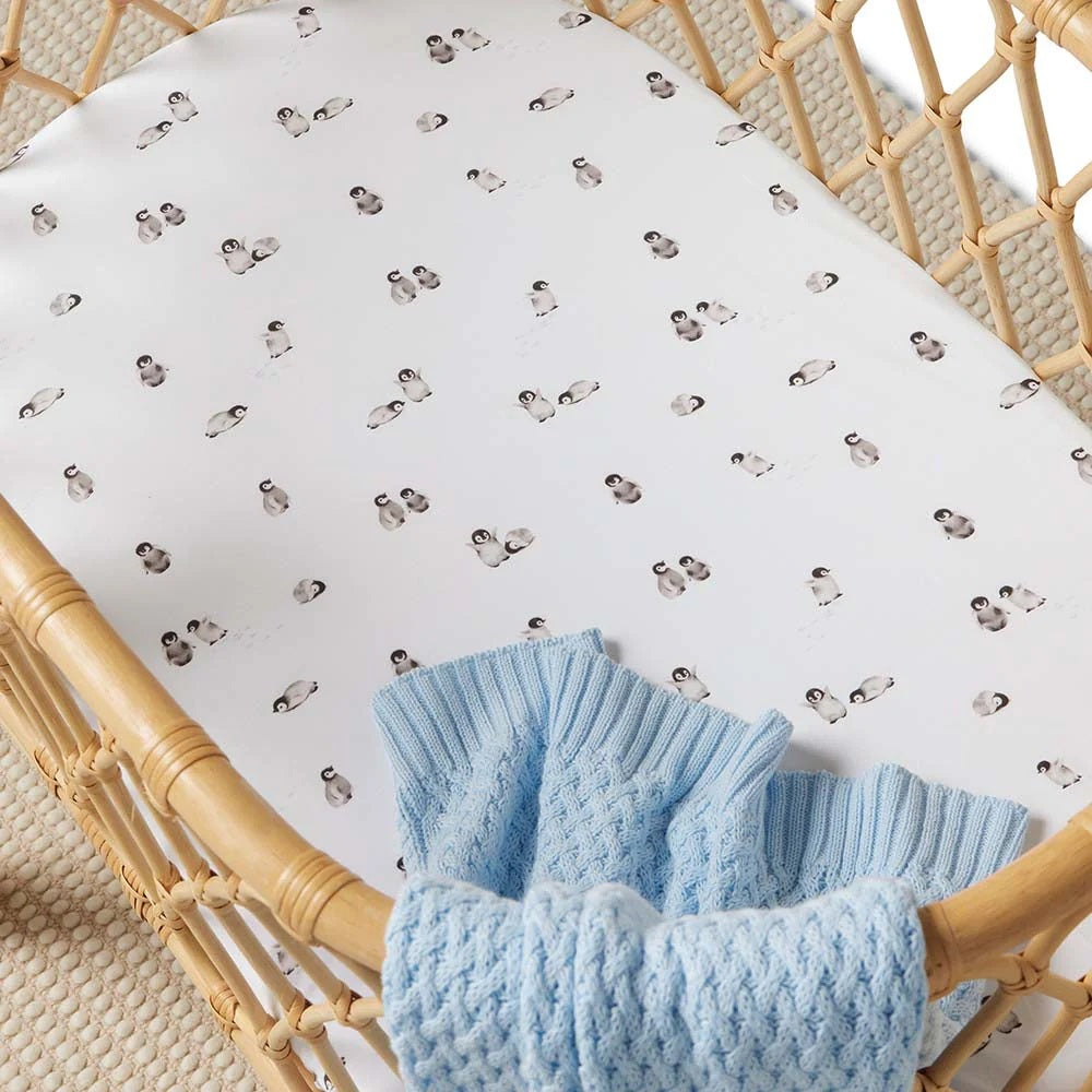 Snuggle Hunny Penguin Organic Bassinet Sheet/change Pad Cover