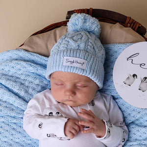 Snuggle Hunny Baby Blue Organic Knit Beanie