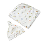 Load image into Gallery viewer, Snuggle Hunny Garden Friends Organic Jersey Wrap &amp; Beanie Set
