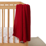 Load image into Gallery viewer, Snuggle Hunny Red Diamond Knit Organic Baby Blanket
