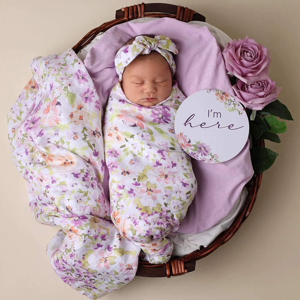 Snuggle Hunny Isla & Lilac Reversible Milestone Cards