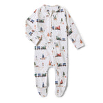 Load image into Gallery viewer, Snuggle Hunny Trains Organic Snuggle Sleepsuit Zip Footie [sz:0000]
