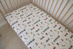 Load image into Gallery viewer, Snuggle Hunny Trains Organic Fitted Cot Sheet
