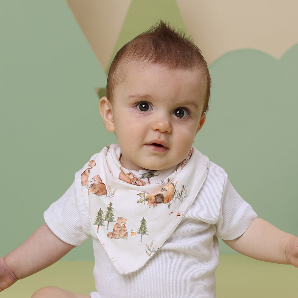Snuggle Hunny Bears Organic Dribble Bib