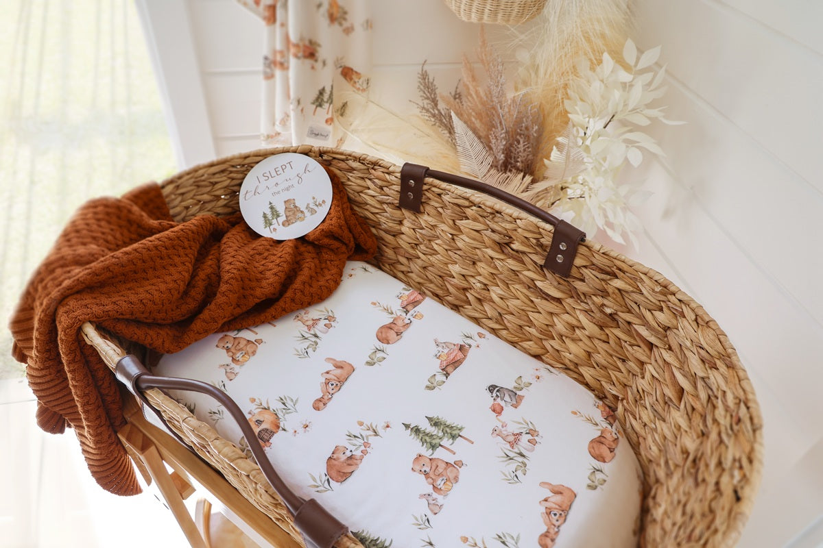 Snuggle Hunny Bears Organic Bassinet Sheet/change Pad Cover